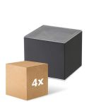 Mehrfachpackung 4x D'Lite Wandleuchte  Elingen Solar Schwarz Up & Down - 830 Warmweiß | IP54 - Bewegungssensor