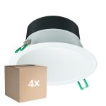 Mehrfachpackung 4x Philips LED Deckenstrahler Coreline DN142B Aluminium Weiß 11W 1200lm 60D - 830 Warmweiß | Ausschnitt 155mm - IP20 - Weiß Reflektor