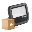 Mehrfachpackung 6x Ledvance Led-Scheinwerfer Aluminium Schwarz 17W 2200lm 100D - 830  | IP66 - Symmetrisch
