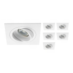 Mehrfachpackung 6x Einbau Spot Boxi MR16 schwenkbar Weiß | Ausschnitt 80mm - GU10 Sockel
