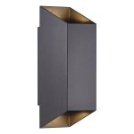 Nordlux Nico Applique Murale Aluminium Noir Up & Down | IP54 - Convient pour 2x GU10