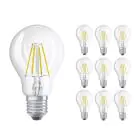 Lot 10x Ledvance CLASSIC LED E27 Poire Filament Claire 4W 470lm - 827  | Remplacement 40W